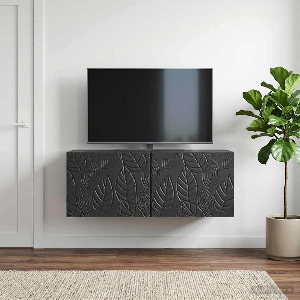 Væghængt TV-skab 59,5 x 41 x 30 cm Sort Konstrueret træ