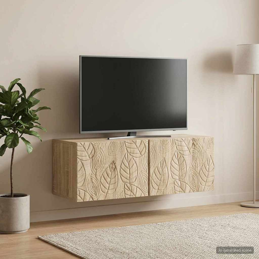 Væghængt TV-skab 59,5 x 41 x 30 cm Sonoma-eg Konstrueret træ