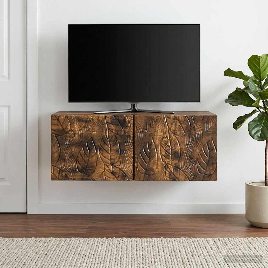 Væghængt TV-skab 59,5 x 41 x 30 cm Røget eg Konstrueret træ