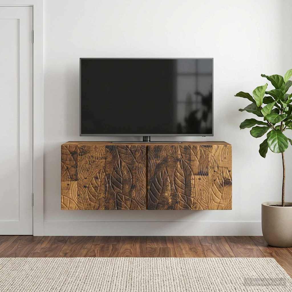 Væghængt TV-skab 59,5 x 41 x 30 cm Gammelt træ Konstrueret træ