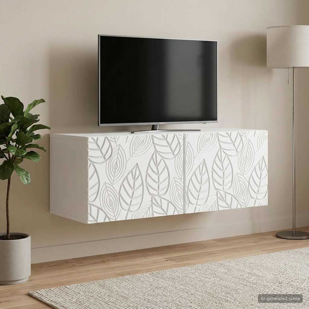 Væghængt TV-skab 78,5 x 41 x 30 cm Hvid Konstrueret træ