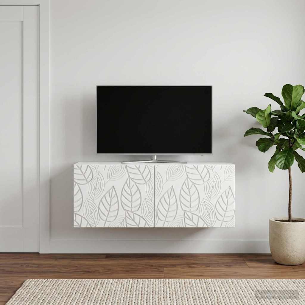Væghængt TV-skab 78,5 x 41 x 30 cm Hvid Konstrueret træ