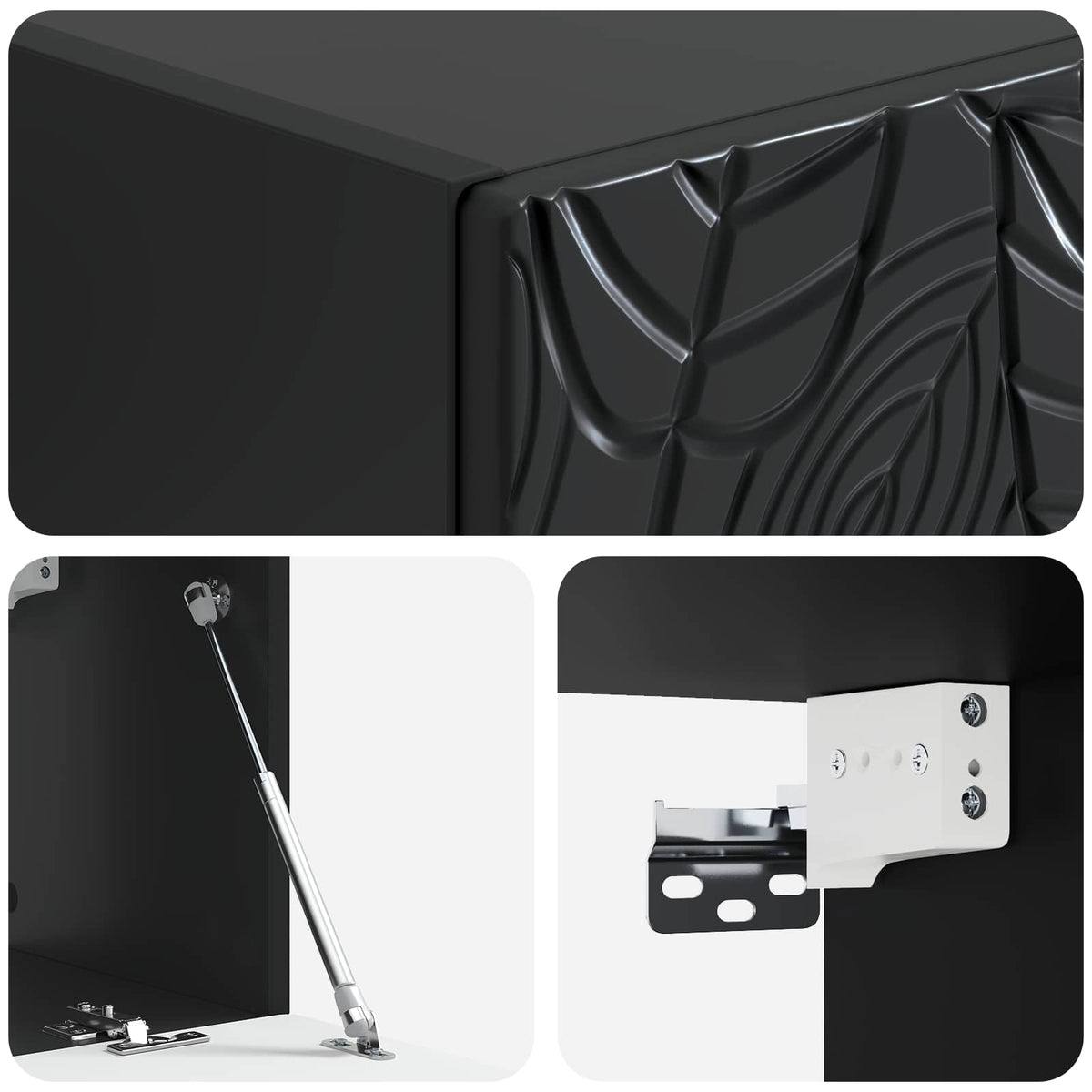 Væghængt TV-skab 78,5 x 41 x 30 cm Sort Konstrueret træ