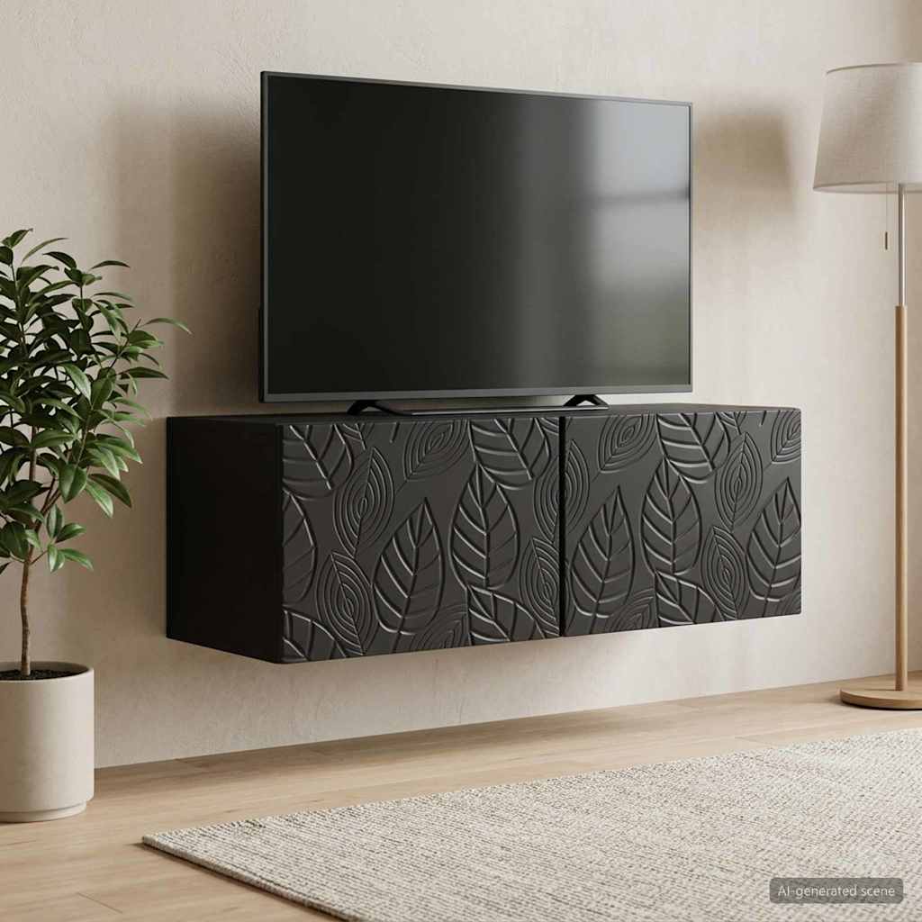 Væghængt TV-skab 78,5 x 41 x 30 cm Sort Konstrueret træ