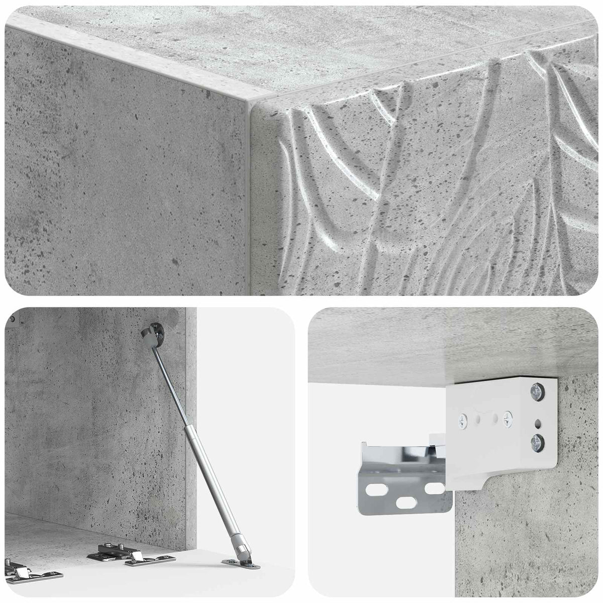 Væghængt TV-skab 78,5 x 41 x 30 cm Betongrå Konstrueret træ