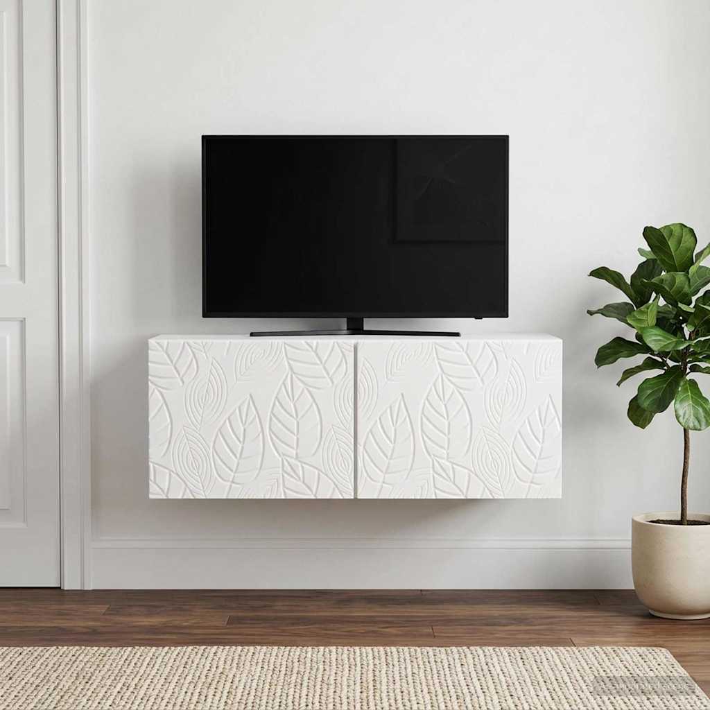 Væghængt TV-skab 78,5 x 41 x 30 cm Hvid højglans