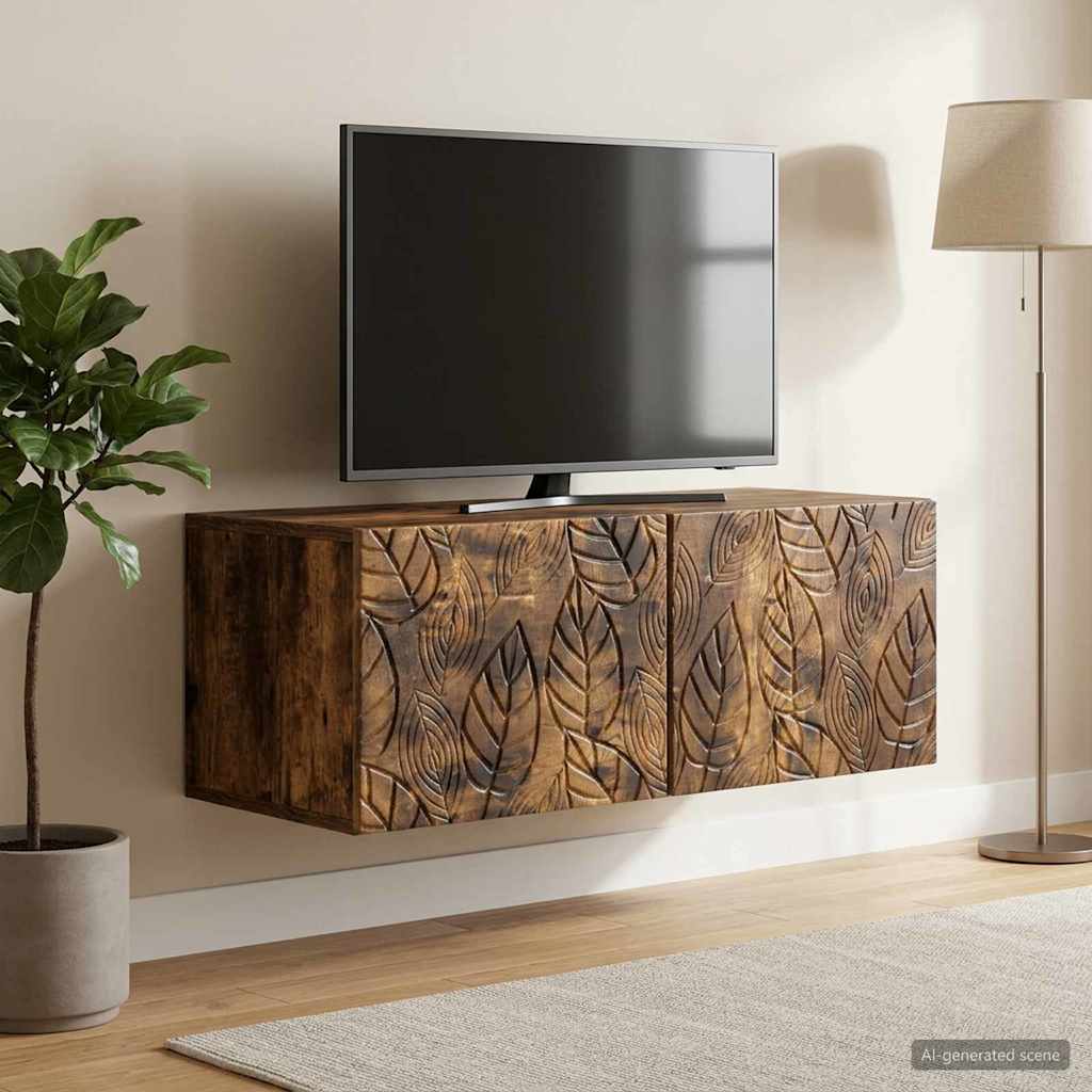 Væghængt TV-skab 78,5 x 41 x 30 cm Røget eg Konstrueret træ