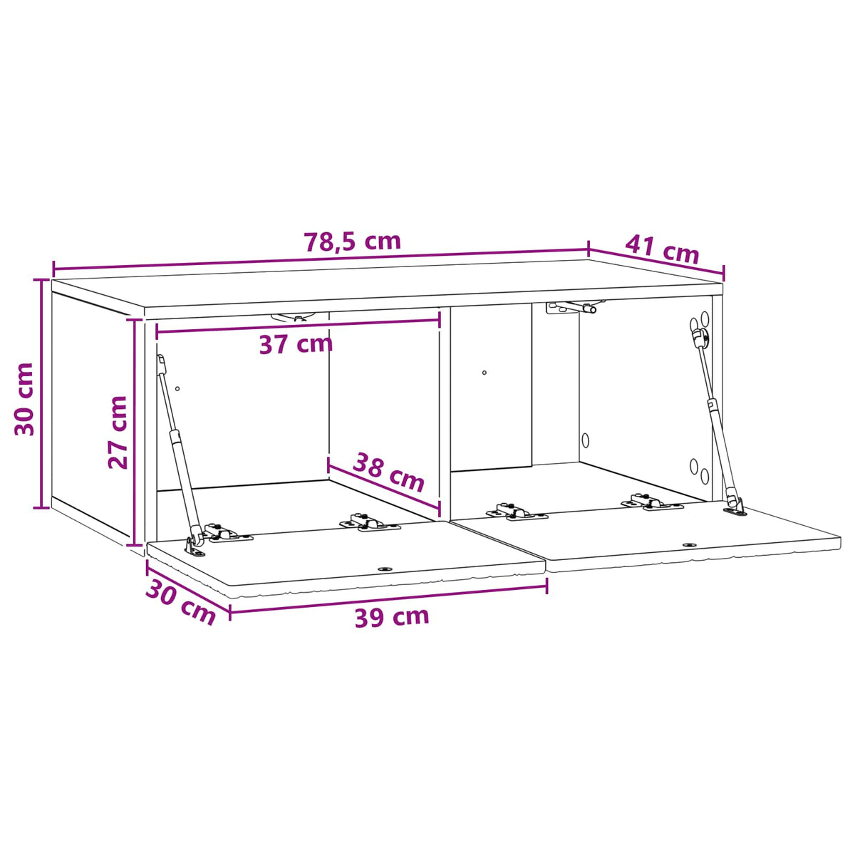 Væghængt TV-skab 78,5 x 41 x 30 cm Røget eg Konstrueret træ