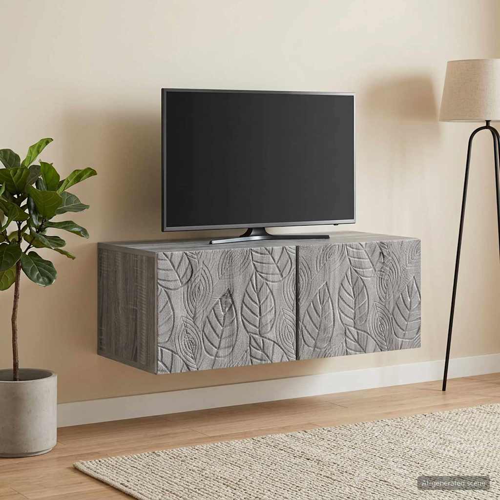 Væghængt TV-skab 78,5 x 41 x 30 cm Grå Sonoma Konstrueret træ