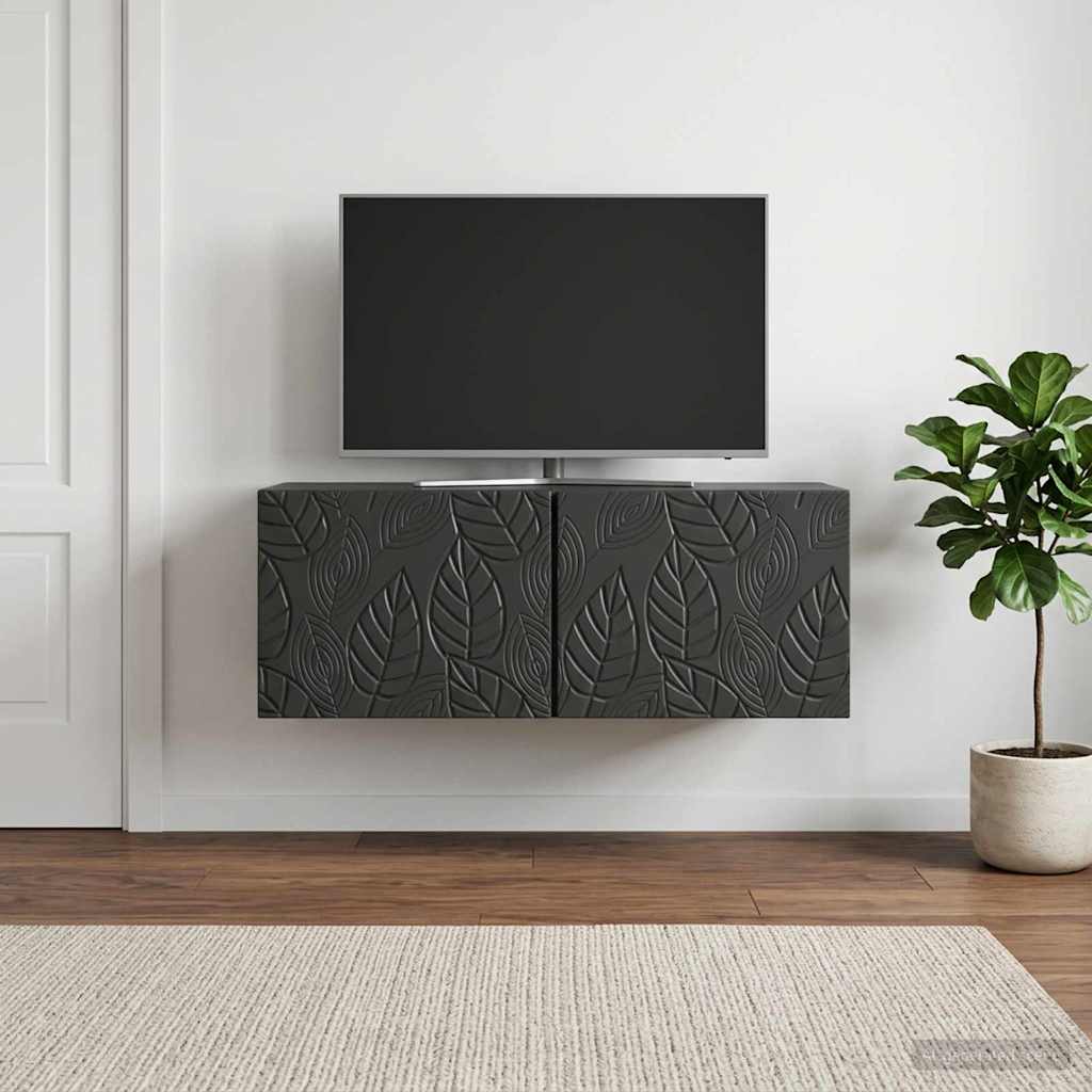 Væghængt TV-skab 98 x 41 x 30 cm Sort Konstrueret træ