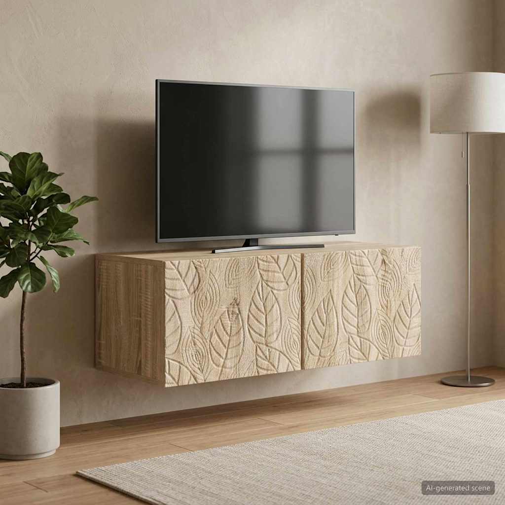 Væghængt TV-skab 98 x 41 x 30 cm Sonoma-eg Konstrueret træ