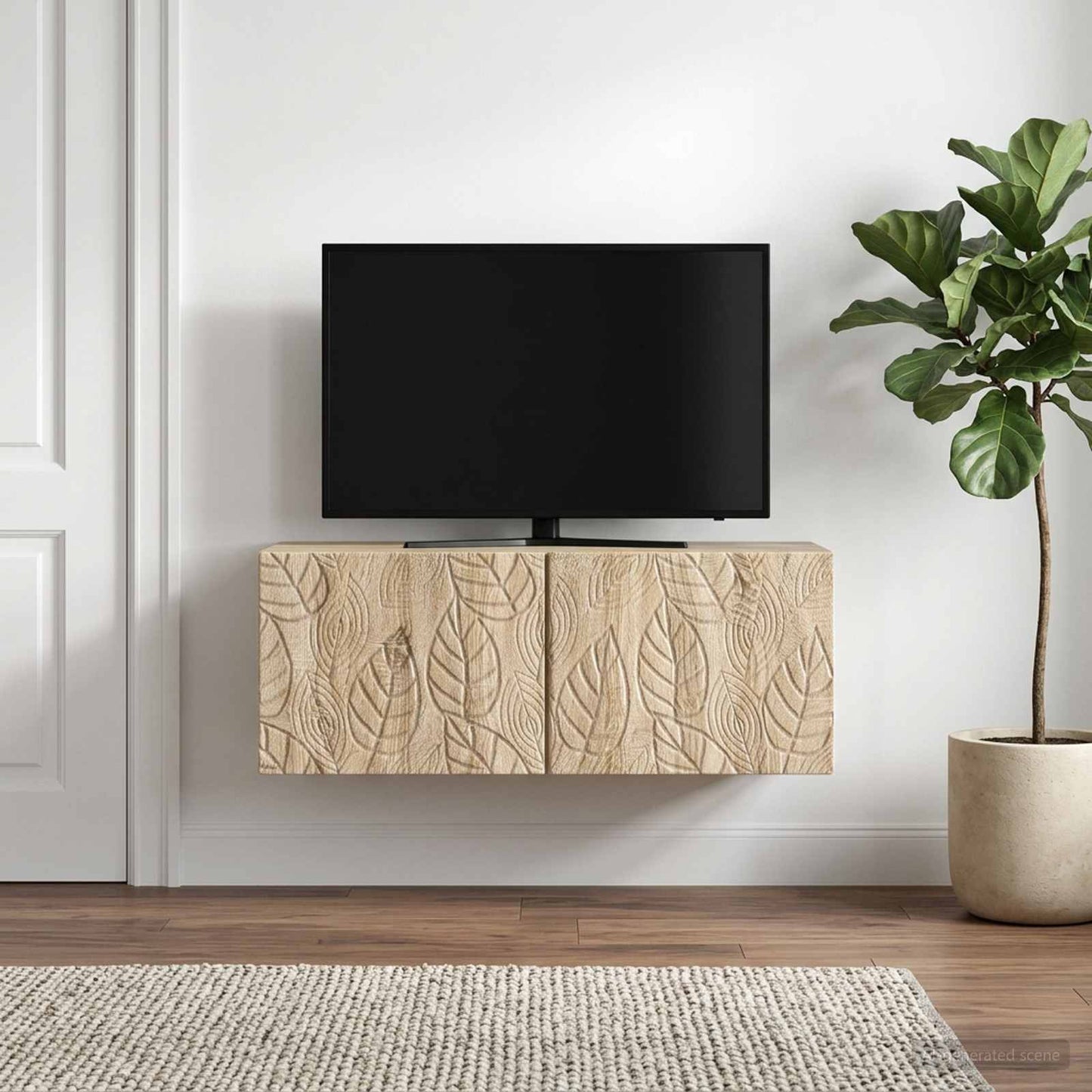 Væghængt TV-skab 98 x 41 x 30 cm Sonoma-eg Konstrueret træ
