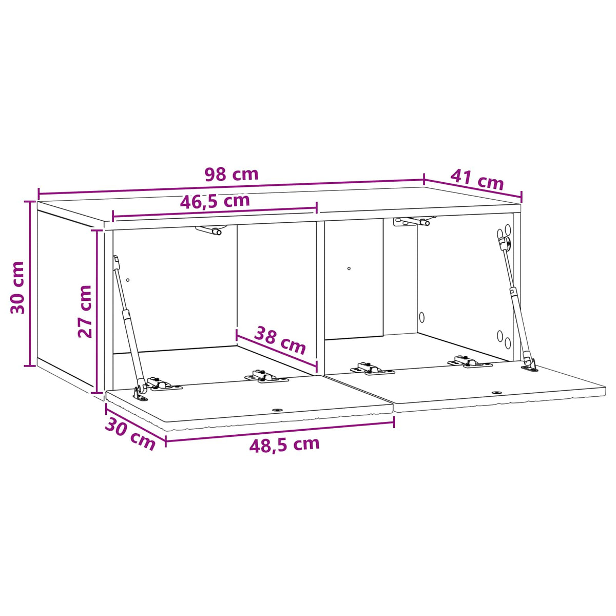 Væghængt TV-skab 98 x 41 x 30 cm Sonoma-eg Konstrueret træ
