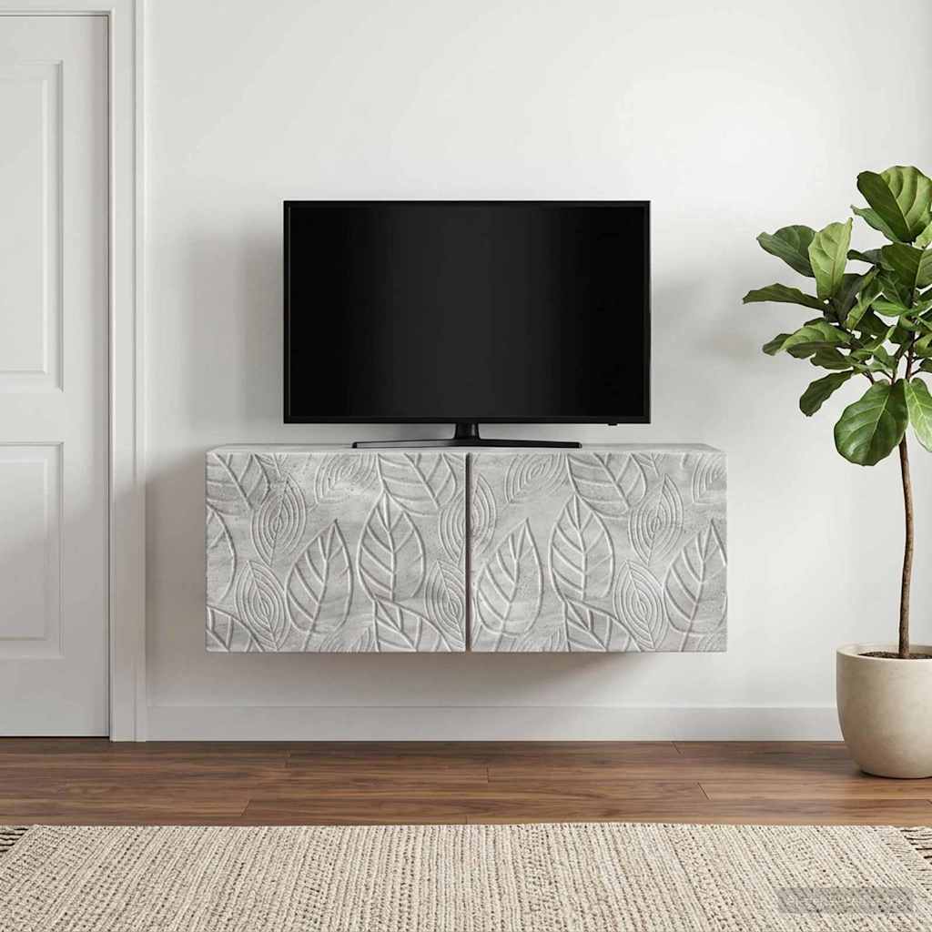 Væghængt TV-skab 98 x 41 x 30 cm Betongrå Konstrueret træ