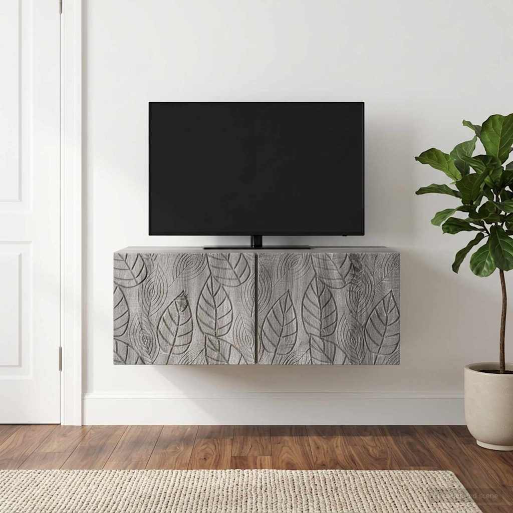 Væghængt TV-skab 98 x 41 x 30 cm Grå Sonoma Konstrueret træ