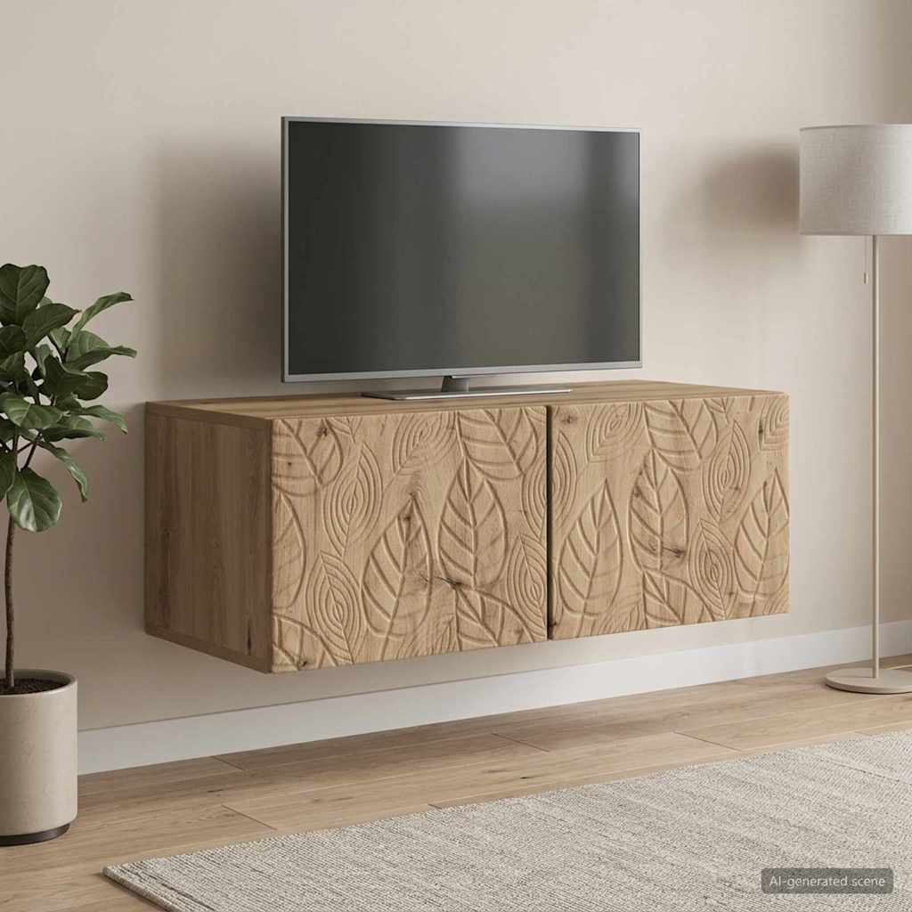 Væghængt TV-skab 98 x 41 x 30 cm Artisan-eg Konstrueret træ