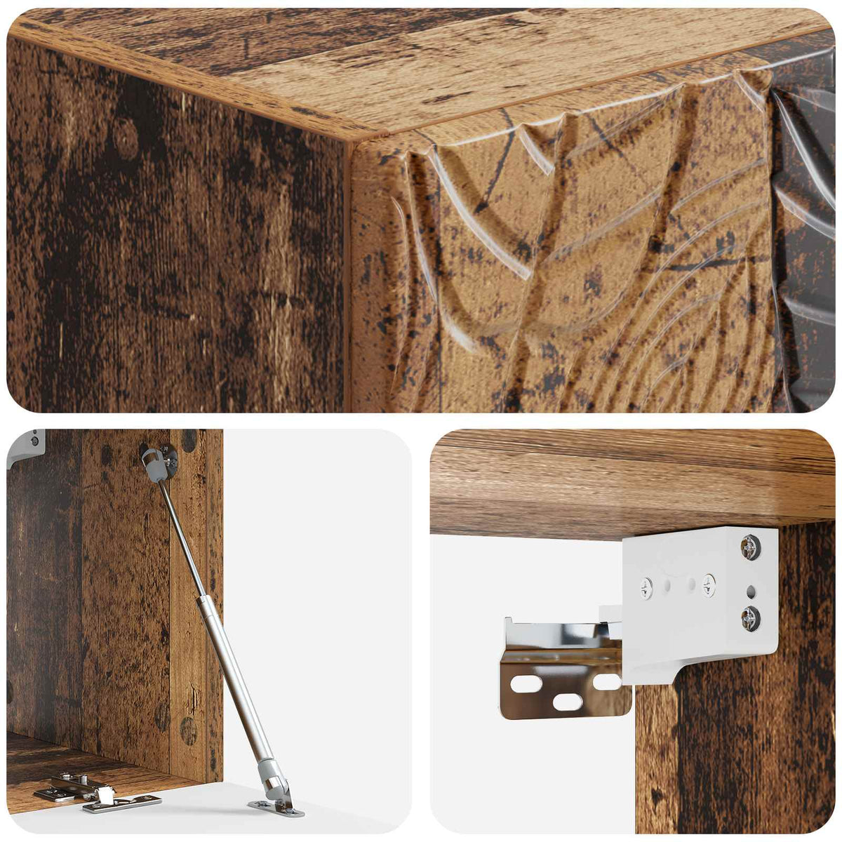 Væghængt TV-skab 59,5 x 31 cm Gammelt træ Konstrueret træ