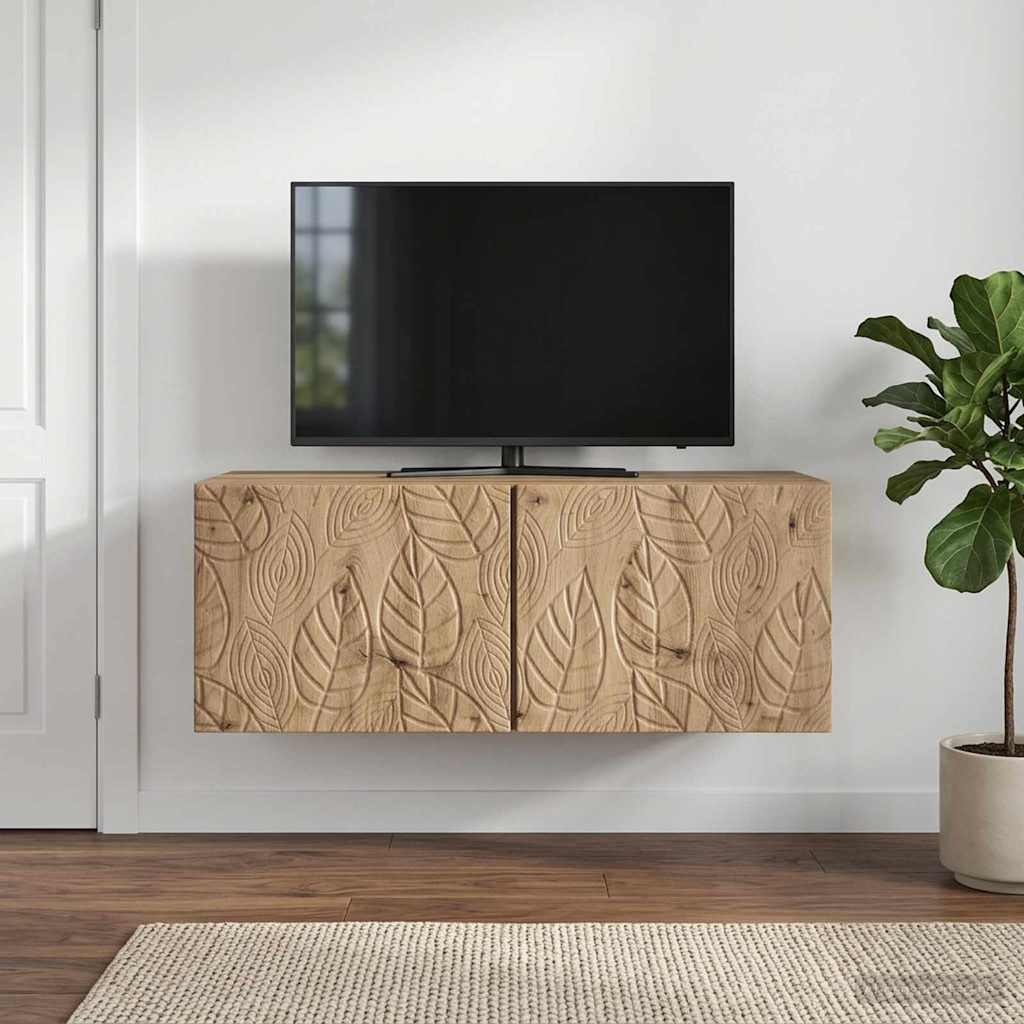 Væghængt TV-skab 59,5 x 31 cm Artisan-eg Konstrueret træ