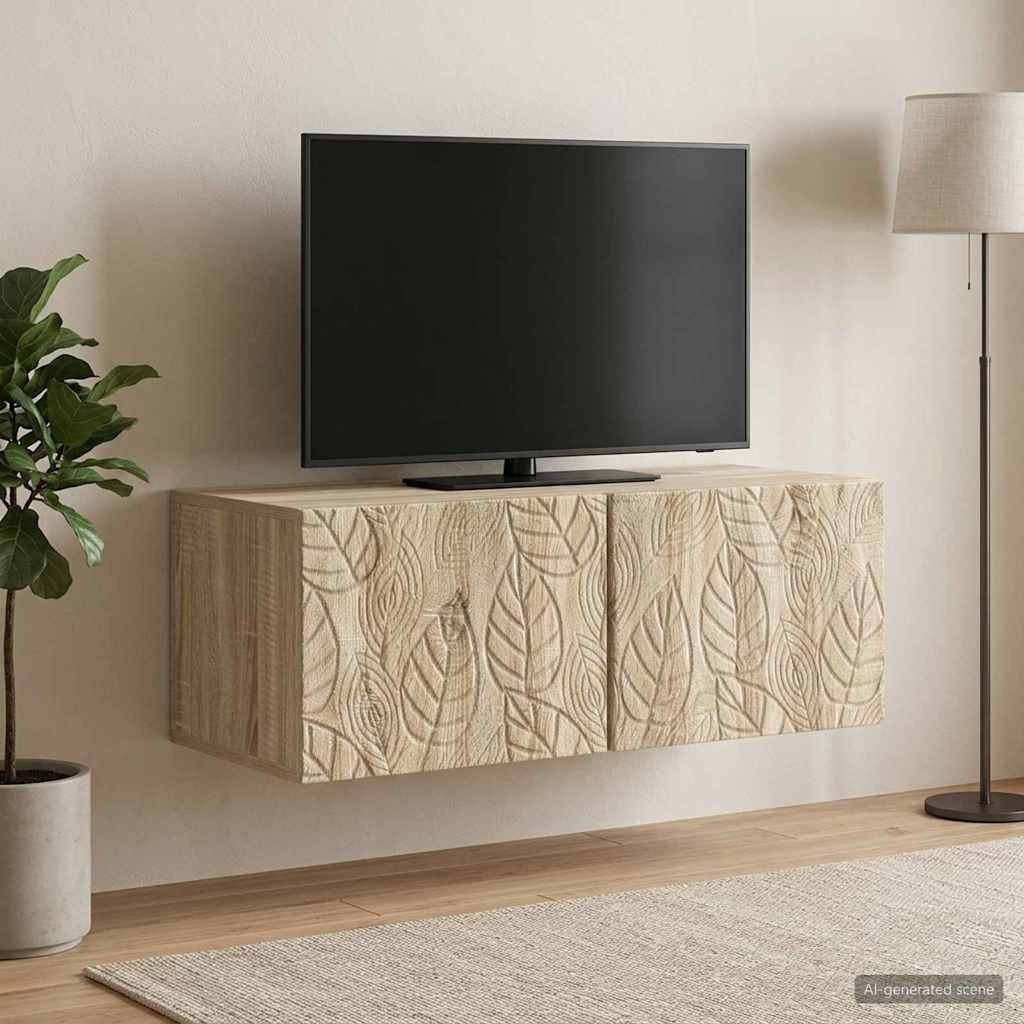 Væghængt TV-skab 78,5 x 31 cm Sonoma-eg Konstrueret træ