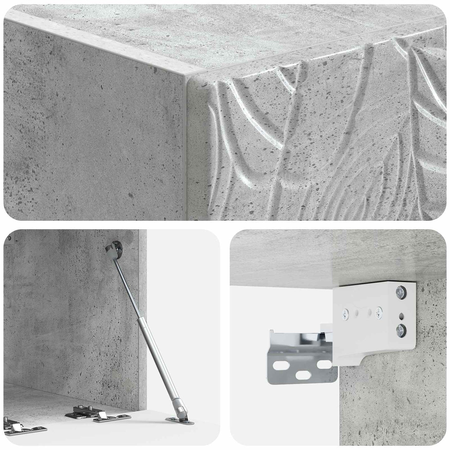 Væghængt TV-skab 98 x 31 cm Betongrå Konstrueret træ