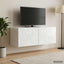 Væghængt TV-skab 98 x 31 cm Hvid højglans Konstrueret træ