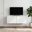 Væghængt TV-skab 98 x 31 cm Hvid højglans Konstrueret træ