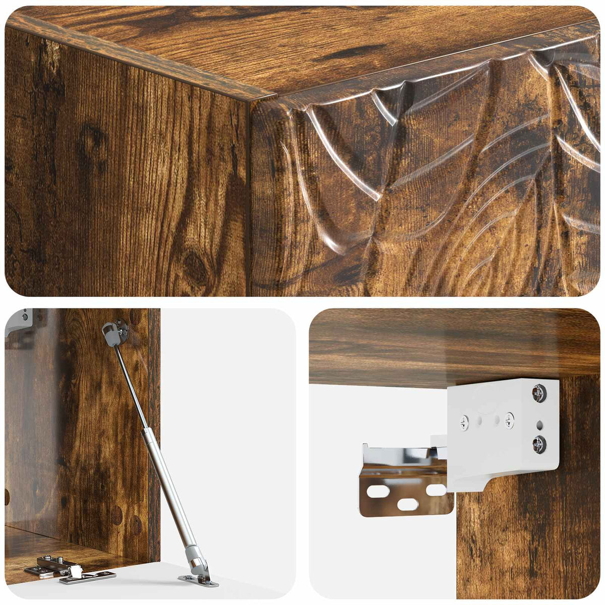 Væghængt TV-skab 98 x 31 cm Røget eg Konstrueret træ