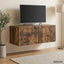 Væghængt TV-skab 98 x 31 cm Røget eg Konstrueret træ