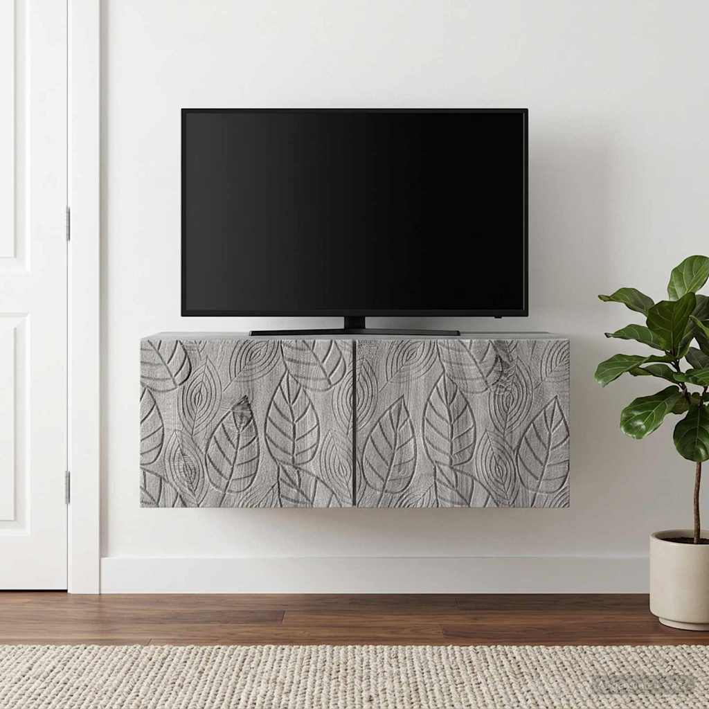 Væghængt TV-skab 98 x 31 cm Grå Sonoma Konstrueret træ