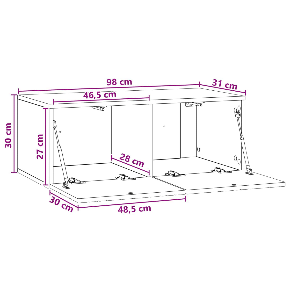 Væghængt TV-skab 98 x 31 cm Artisan-eg Konstrueret træ