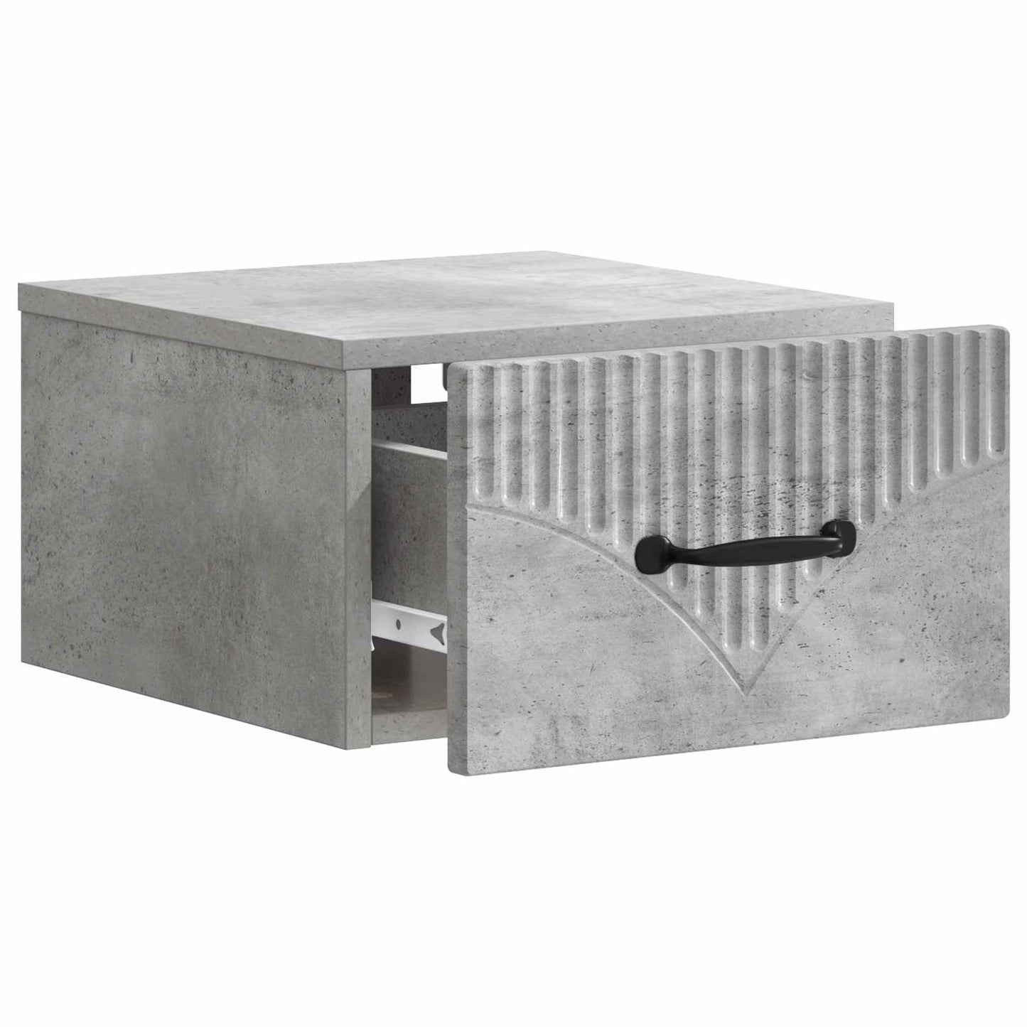 Væghængt Natbord Betongrå 34,5 x 33 x 20 cm Konstrueret træ