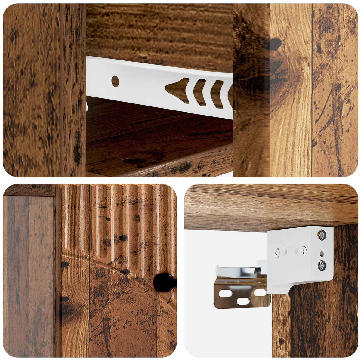 Væghængt Natbord Gammelt træ 34,5 x 33 x 20 cm Konstrueret træ