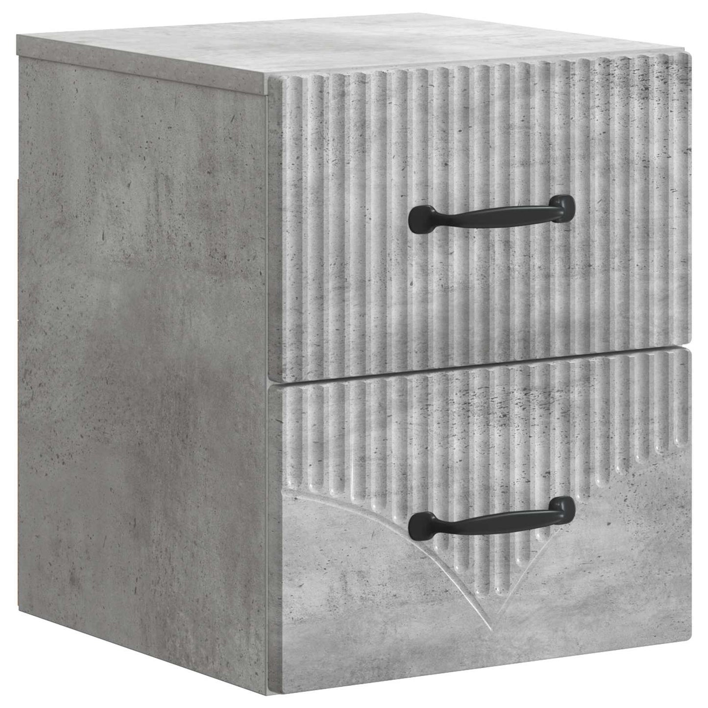 Væghængt Natbord Betongrå 34,5 x 33 x 40 cm Konstrueret træ