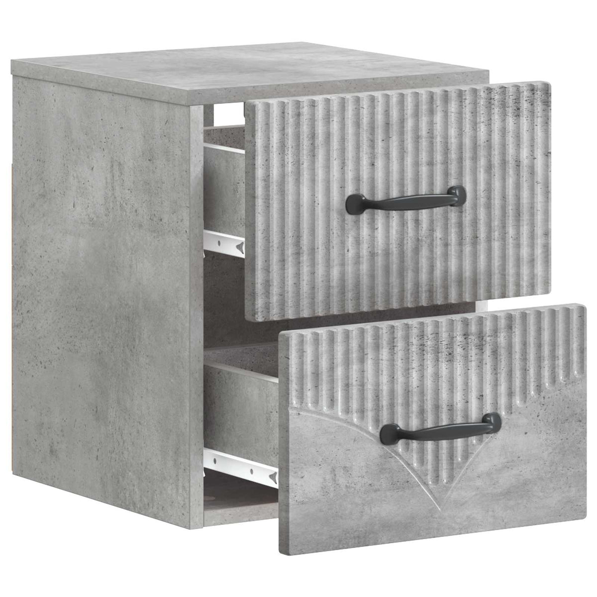 Væghængt Natbord Betongrå 34,5 x 33 x 40 cm Konstrueret træ