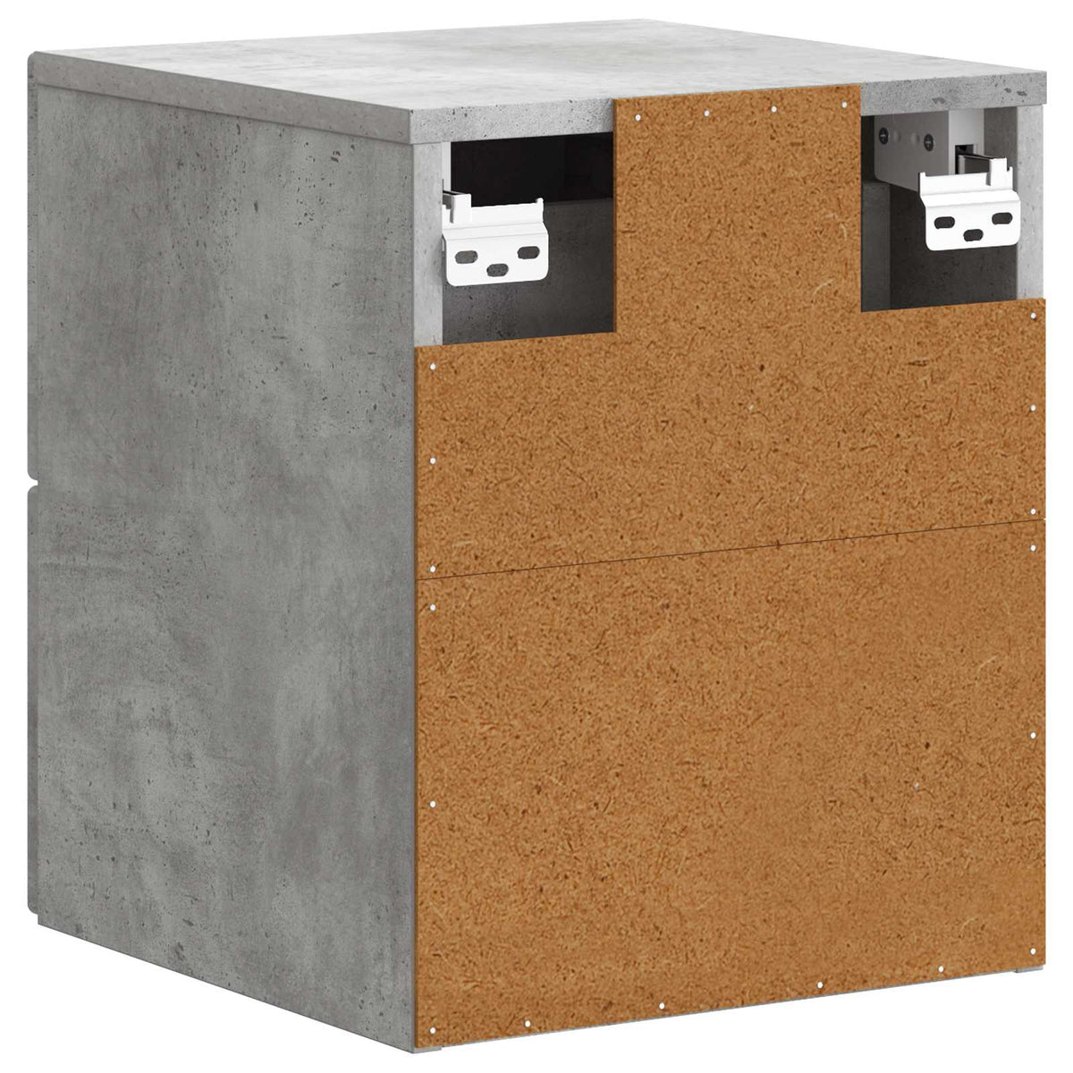 Væghængt Natbord Betongrå 34,5 x 33 x 40 cm Konstrueret træ