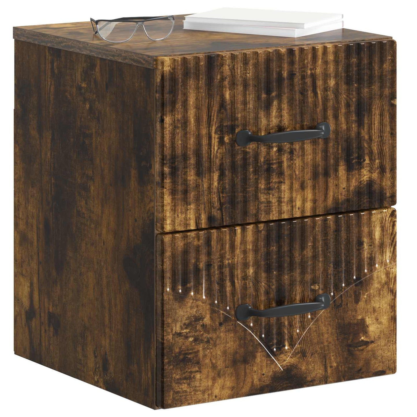 Væghængt Natbord Røget eg 34,5 x 33 x 40 cm Konstrueret træ
