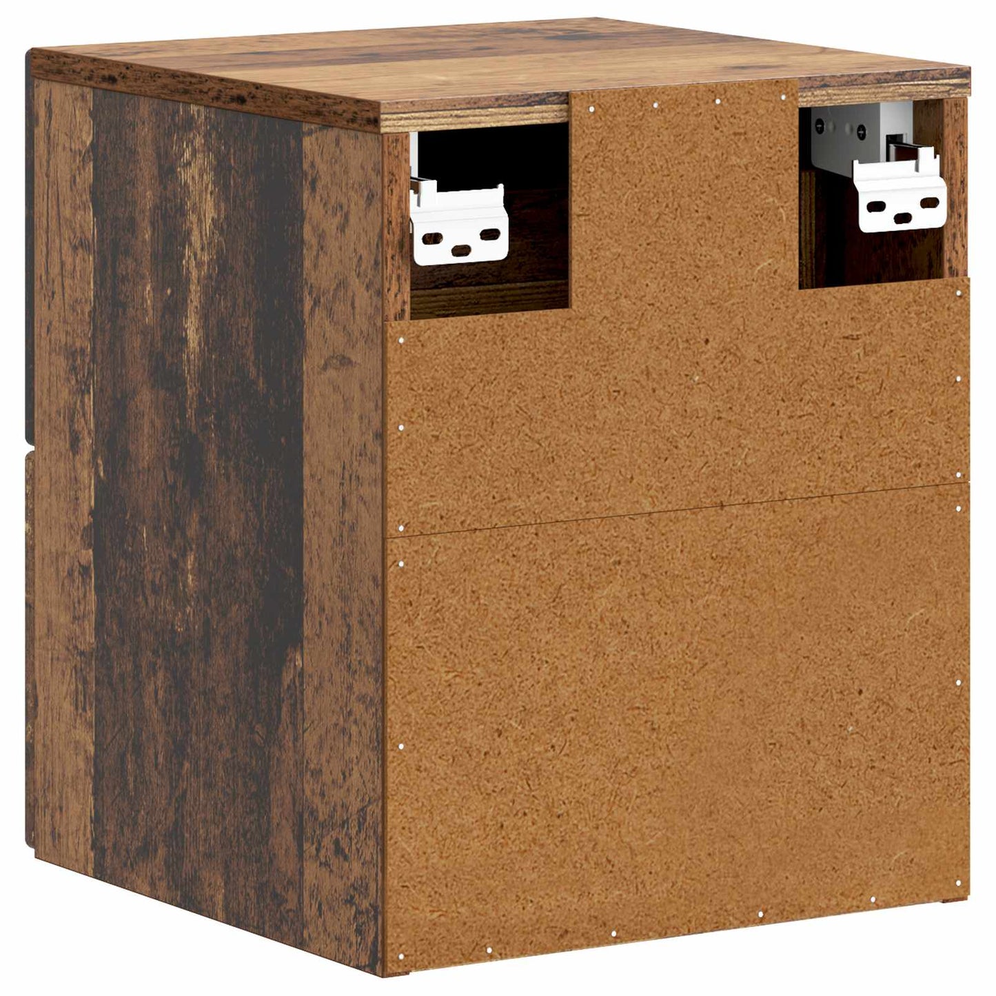 Væghængt Natbord 2 stk. Gammelt træ 34,5 x 33 x 40 cm