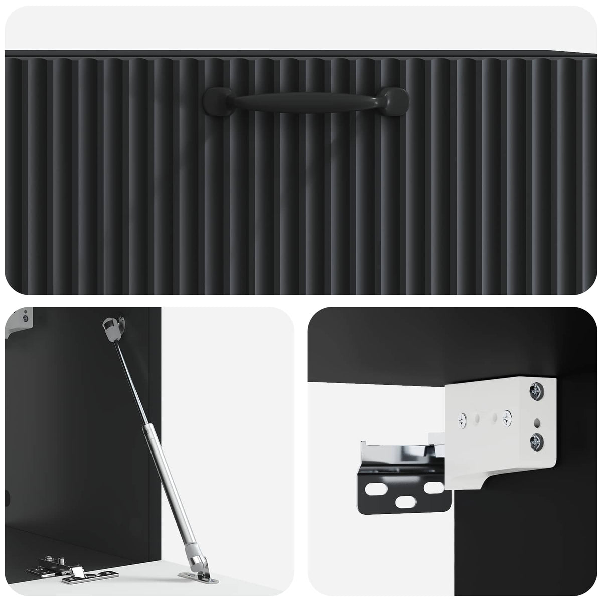 Væghængt TV-skab Sort 78,5 x 31 x 30 cm Konstrueret træ