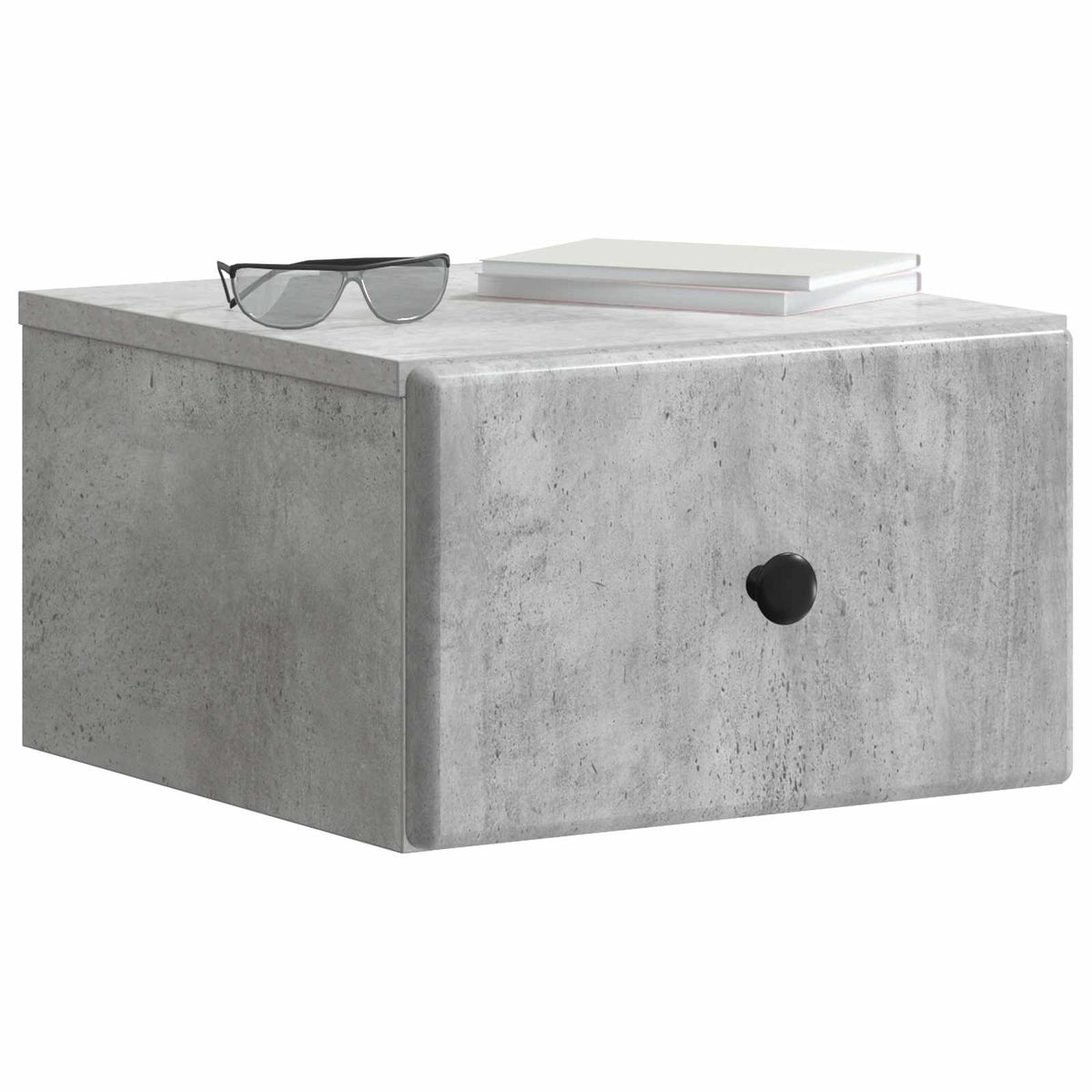 Væghængt Natbord Betongrå 34,5 x 33 x 20 cm Konstrueret træ
