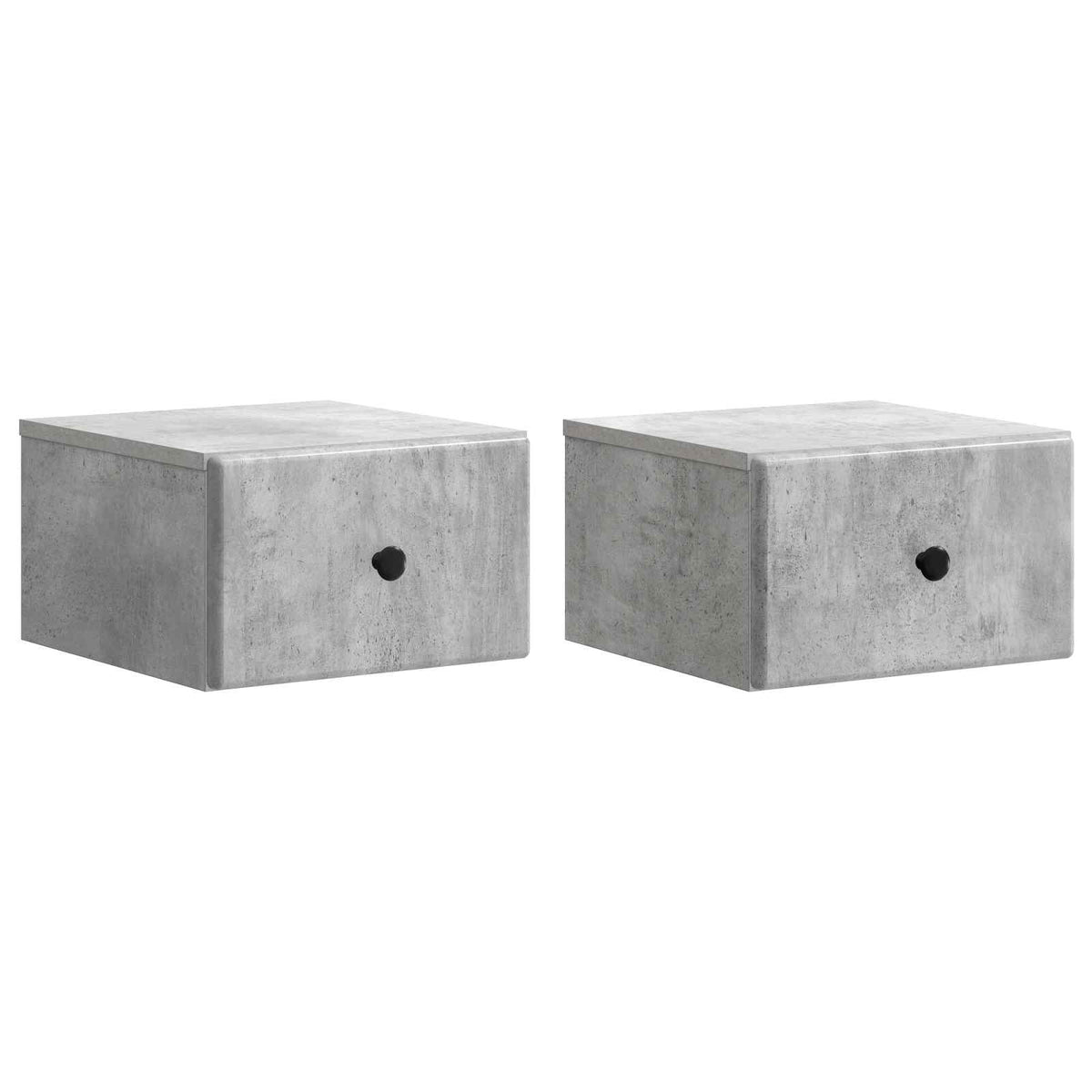 Væghængt Natbord 2 stk. Betongrå 34,5 x 33 x 20 cm