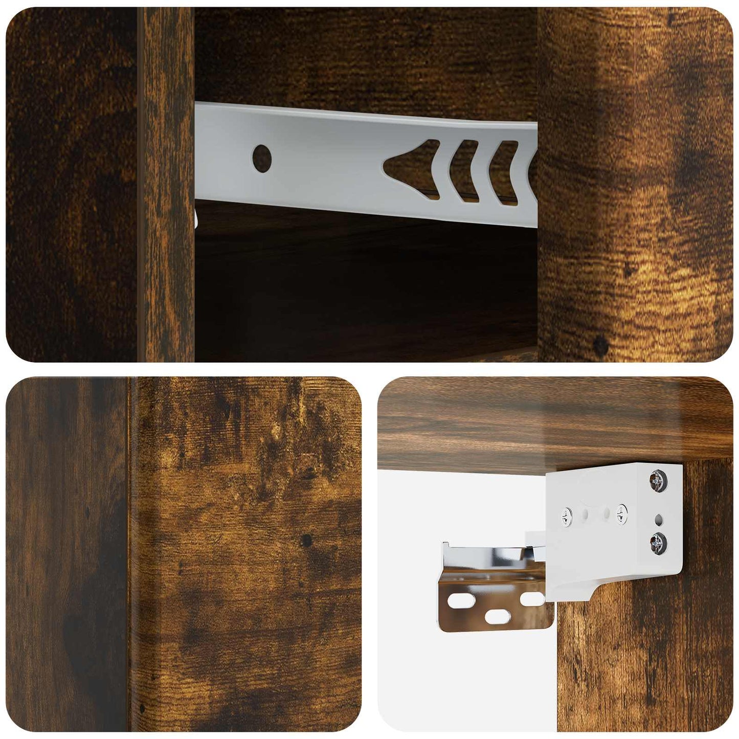 Væghængt Natbord Røget eg 34,5 x 33 x 20 cm Konstrueret træ
