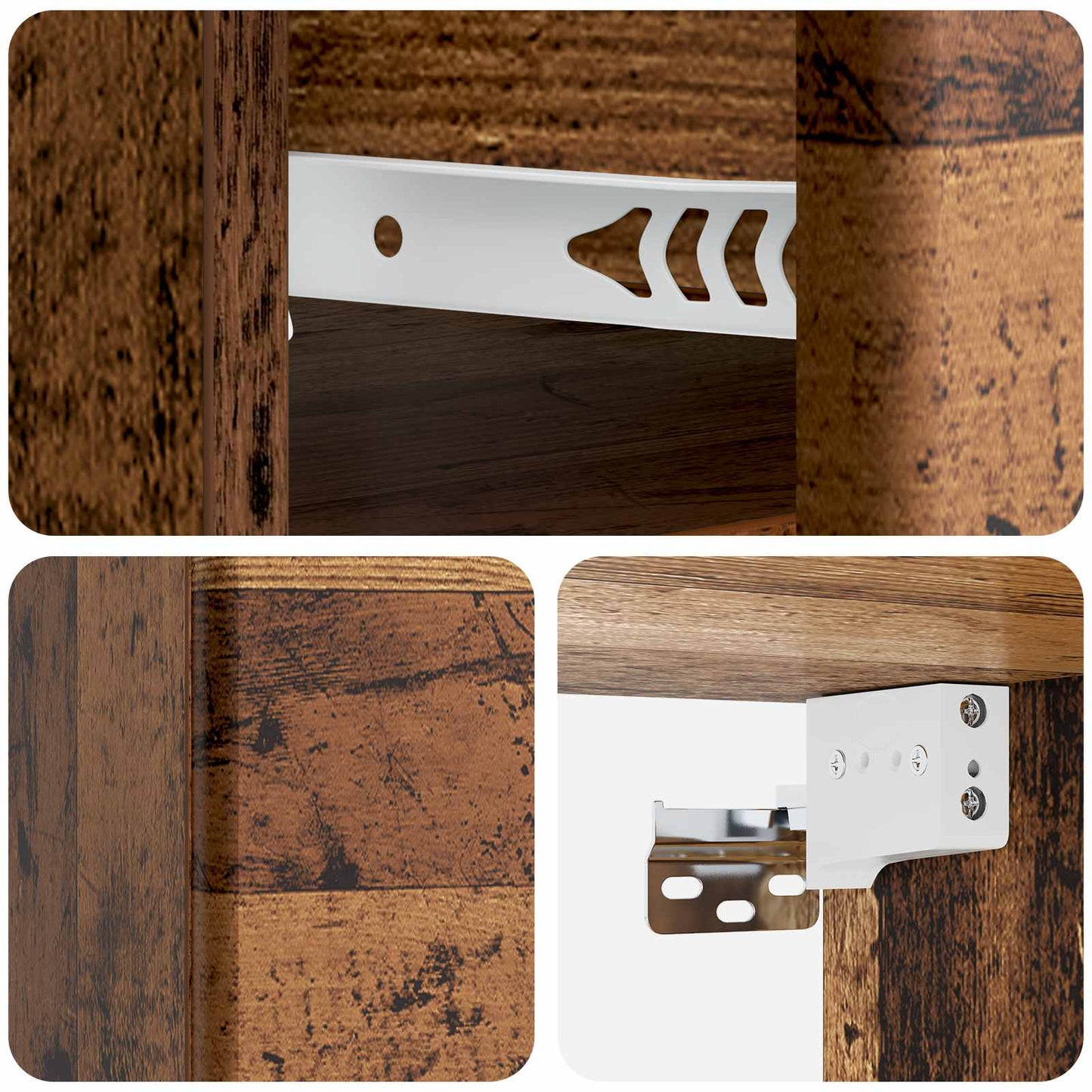 Væghængt Natbord Gammelt træ 34,5 x 33 x 20 cm Konstrueret træ
