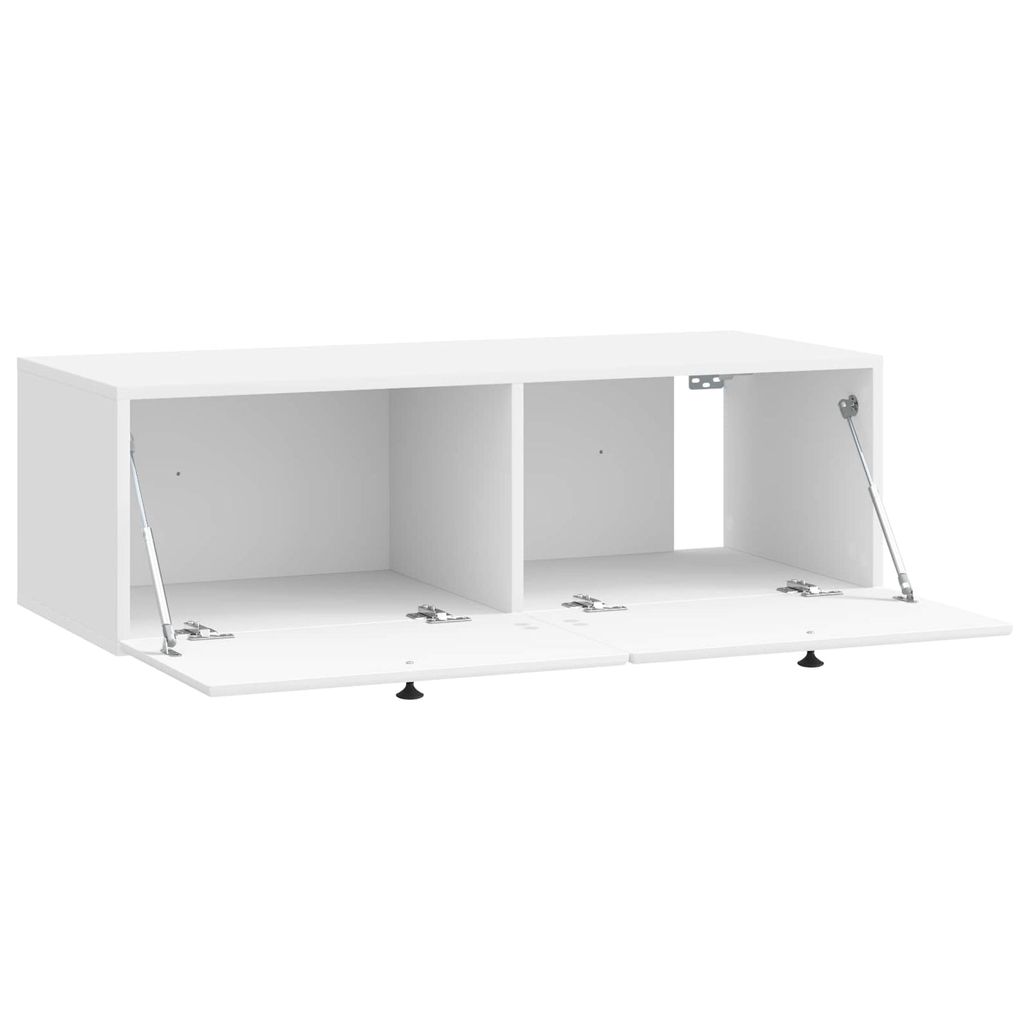 Væghængt TV-skab 98 x 41 x 30 cm Hvid højglans Konstrueret træ