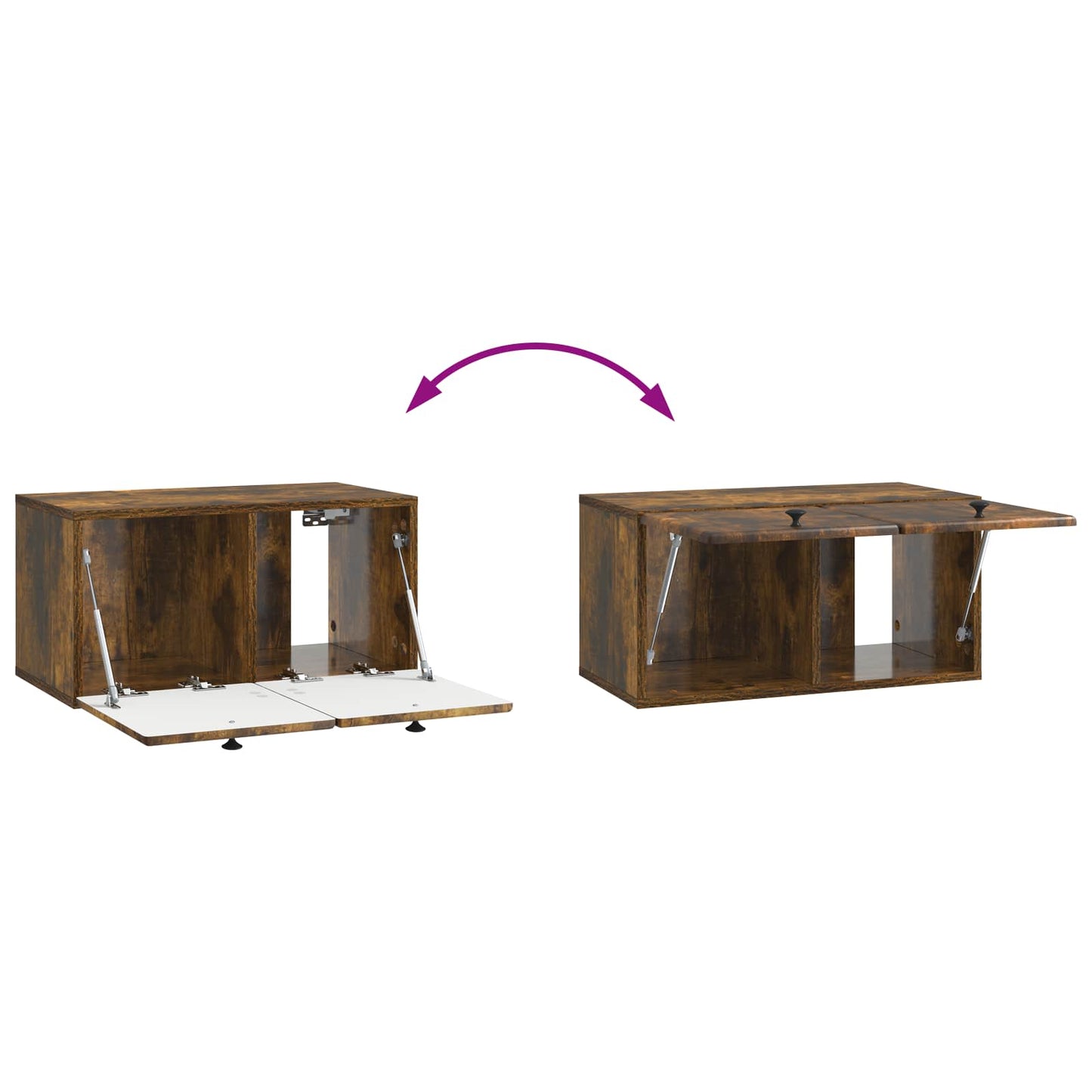 Væghængt TV-skab 59,5 x 31 x 30 cm Røget eg Konstrueret træ