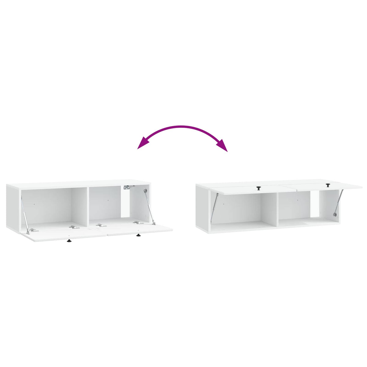 Væghængt TV-skab 98 x 31 x 30 cm Hvid Konstrueret træ