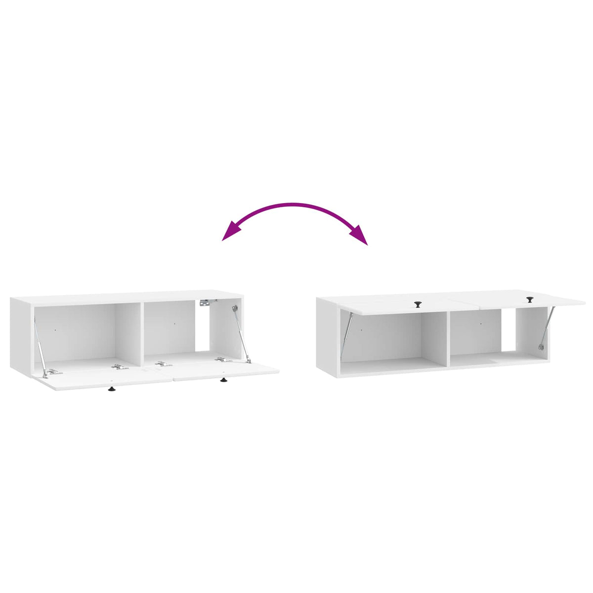 Væghængt TV-skab 98 x 31 x 30 cm Hvid højglans Konstrueret træ