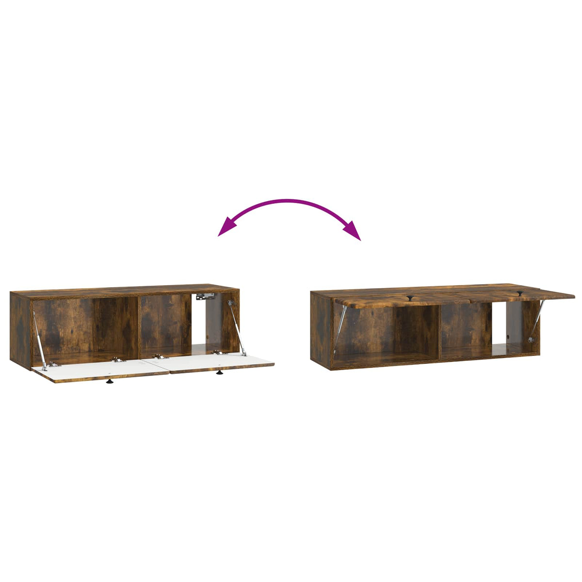 Væghængt TV-skab 98 x 31 x 30 cm Røget eg Konstrueret træ