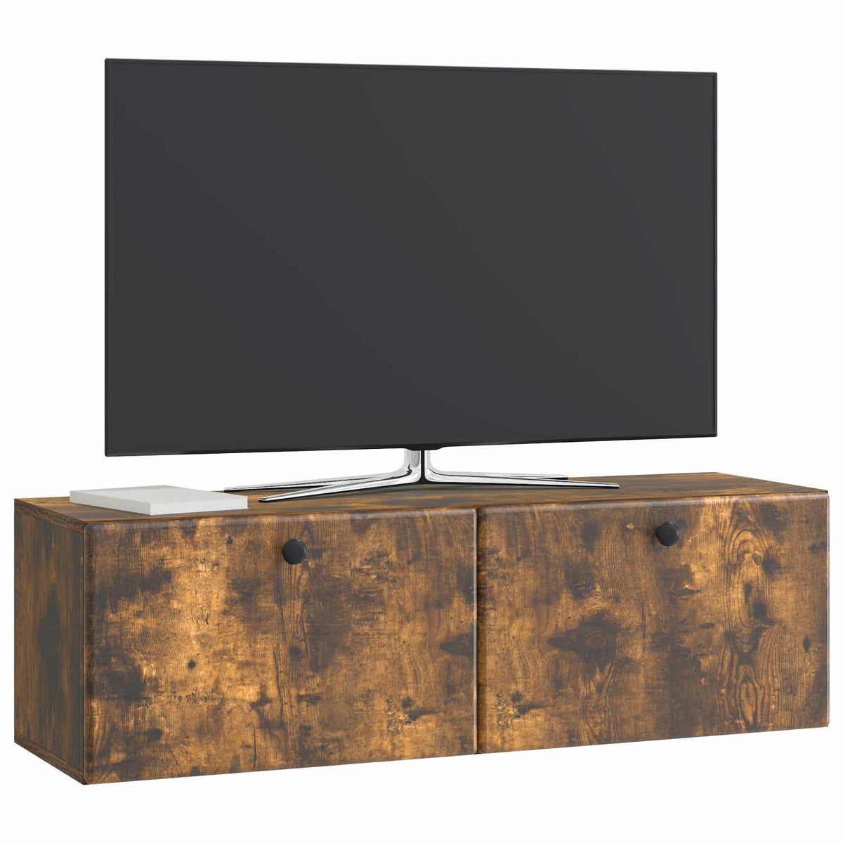 Væghængt TV-skab 98 x 31 x 30 cm Røget eg Konstrueret træ