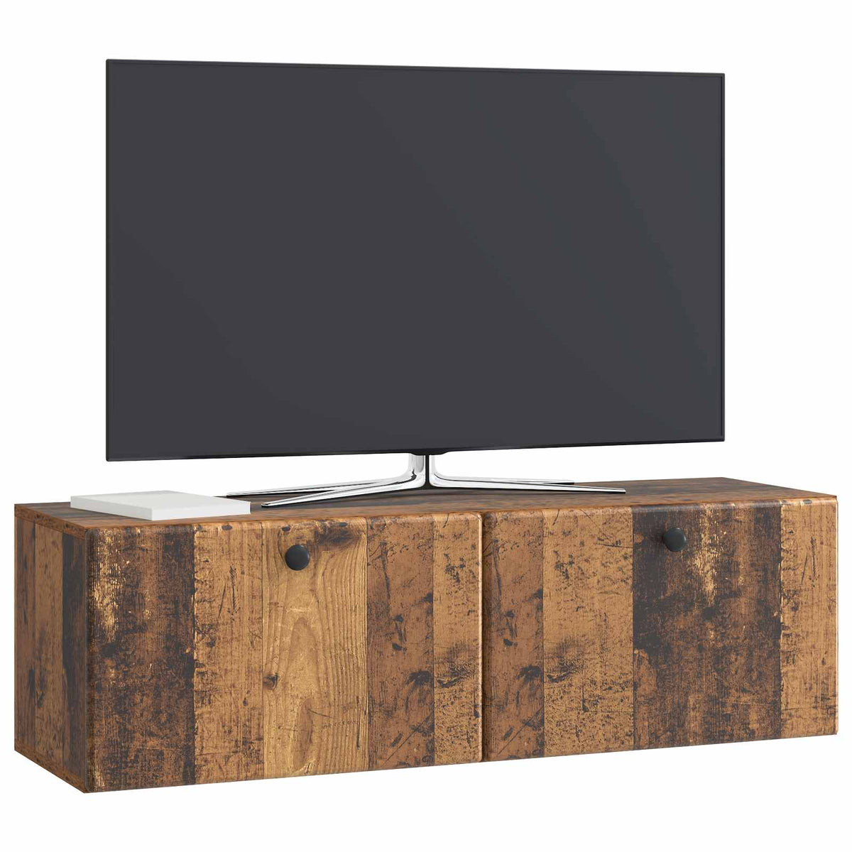 Væghængt TV-skab 98 x 31 x 30 cm Gammelt træ Konstrueret træ