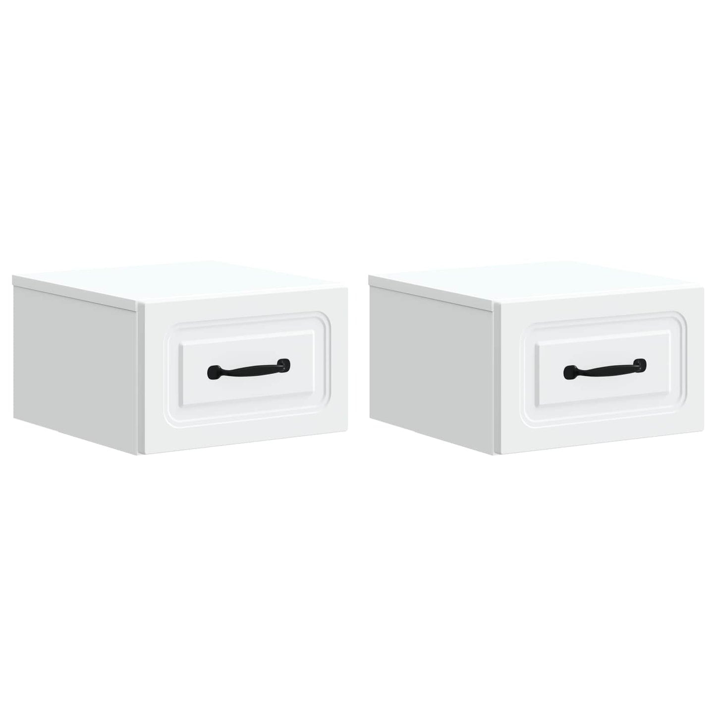 Væghængt Natbord 2 stk. Hvid 34,5 x 33 x 20 cm Konstrueret træ